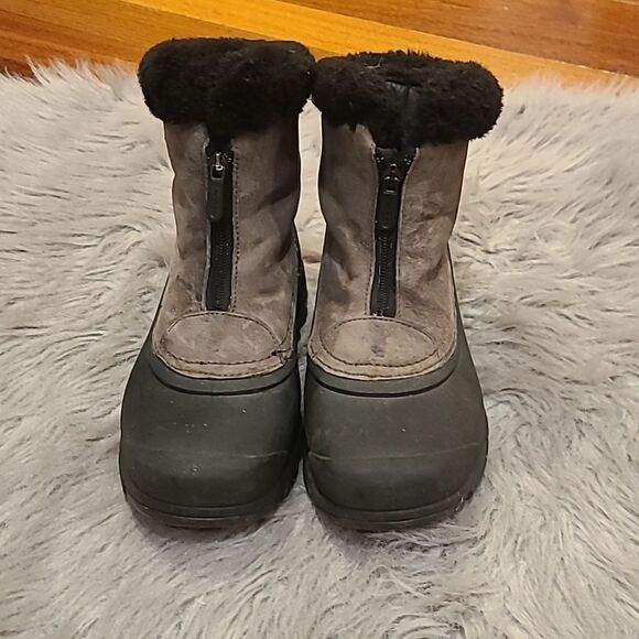 Sorel snow angle zip womens gray and black winter boots size 7 - Picture 1 of 10